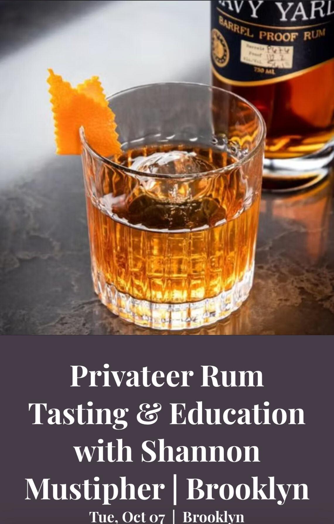 Privateer Rum Tasting & Education with Shannon Mustipher