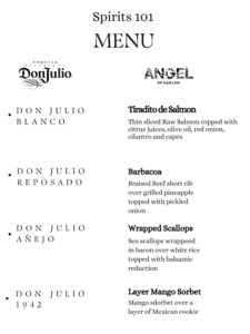 SPIRITS 101: A CULINARY JOURNEY FEATURING DON JULIO TEQUILA