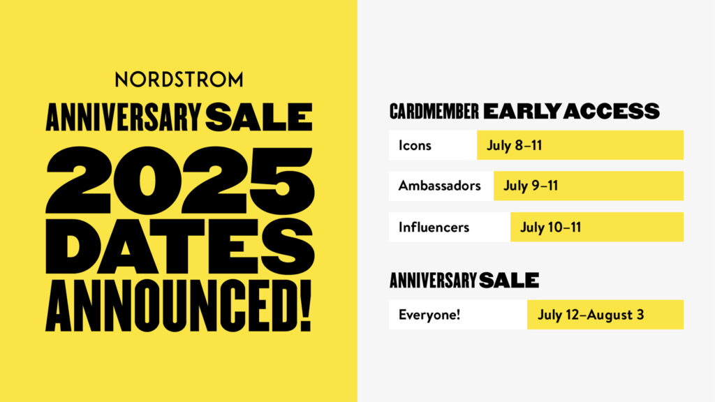 Nordstrom Anniversary Sale 2025 Dates Announced
