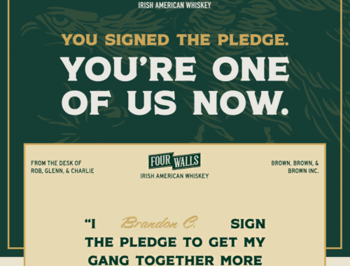 Four Walls Irish American Whiskey Invites America to "Come on in!" and Pledge to Hang