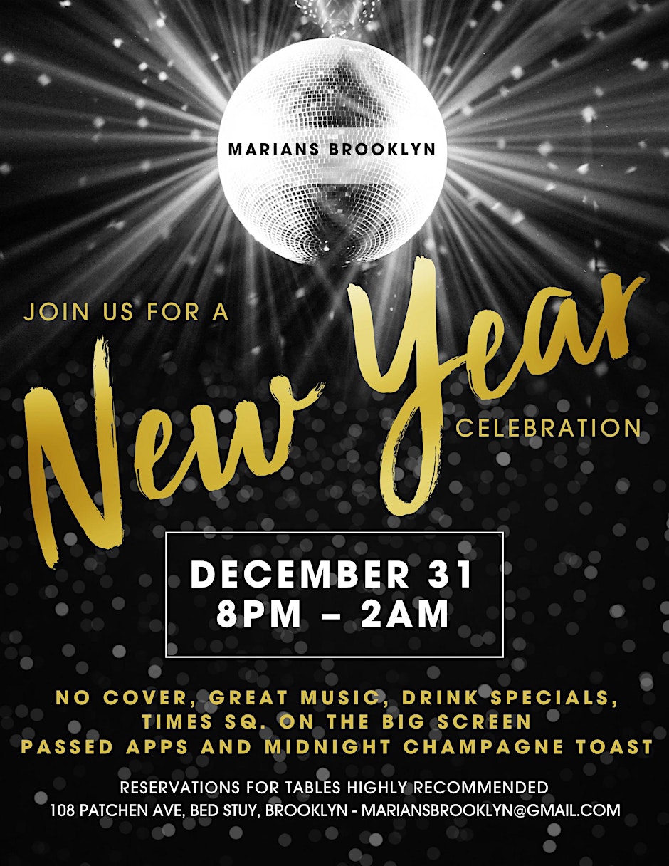 Free New Years Eve Party @ Marians Brooklyn