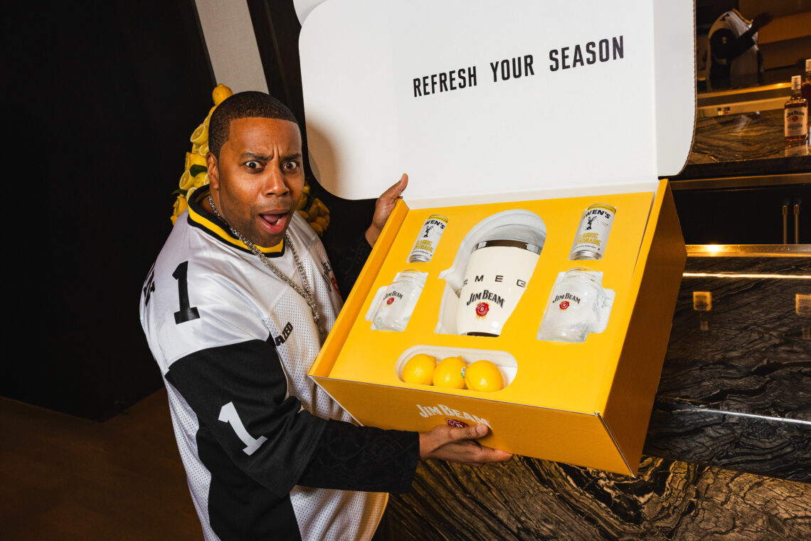 Following the "Seven Stages of Defeat" campaign in 2025, the Jim Beam & Lemonade Kit is part of the brand's 2026 "Refresh Your Season" campaign starring Thompson, which debuted in a campaign spot during the Netflix NFL Christmas Day games this past December.
