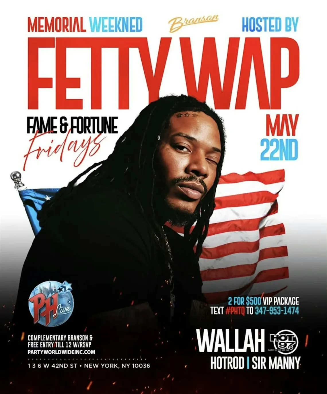FETTY WAP FAME FOURTUNE FRIDAYS AT PLANET HOLLYWOOD TSQ