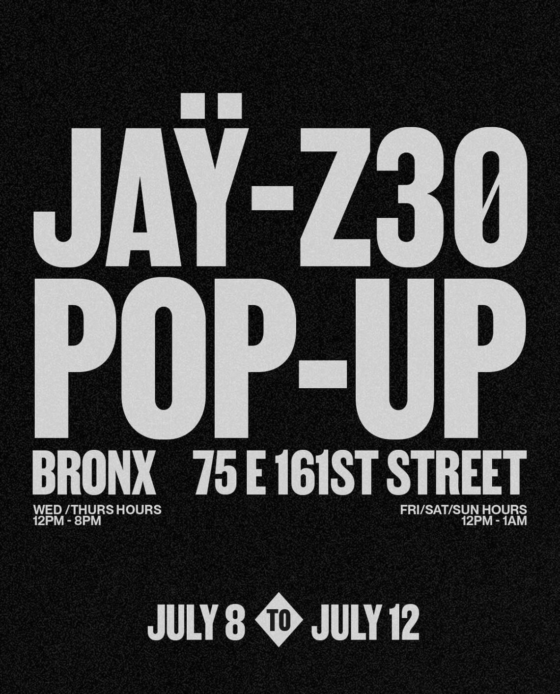 JAY-Z ANNOUNCES IMMERSIVE POP-UP ACTIVATIONS HITS THE BRONX